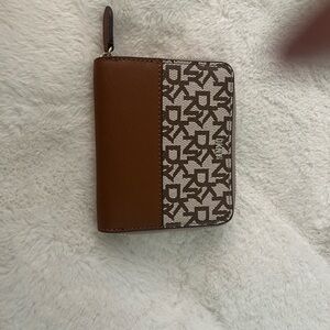 DKNY Brown and Cream Wallet
